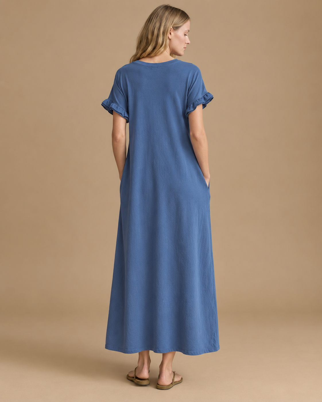 Vestido Trama Serena RAIZO color azul, vista posterior