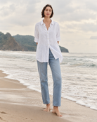 Blusa Bruma de lino RAIZO, detalle de textura