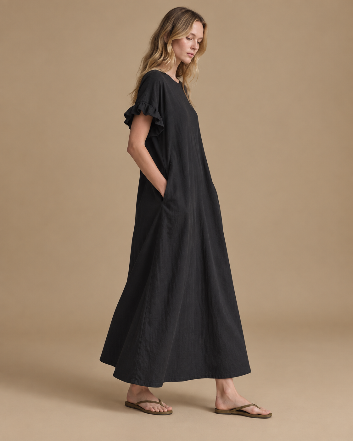 Vestido Trama Serena RAIZO color negro, vista posterior